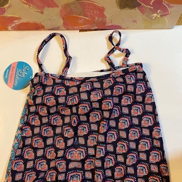 Swim Solutions  play printed side tie tankini Top - Picture 4 of 7